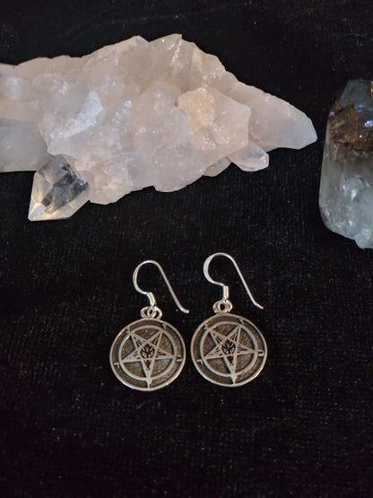 LaVeyan Baphomet Coin Earrings