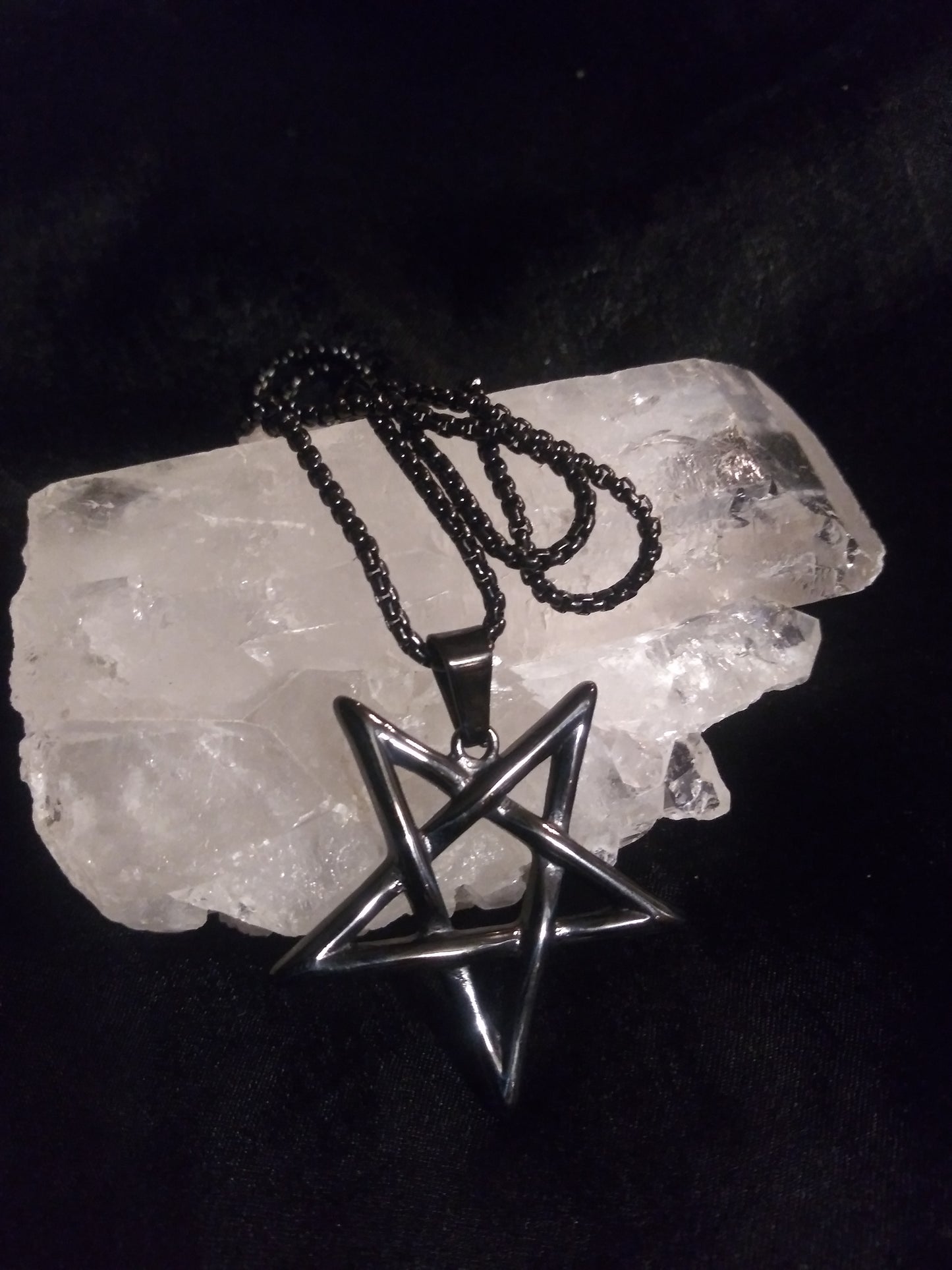 Black Steel Infinity Pentagram Pendant