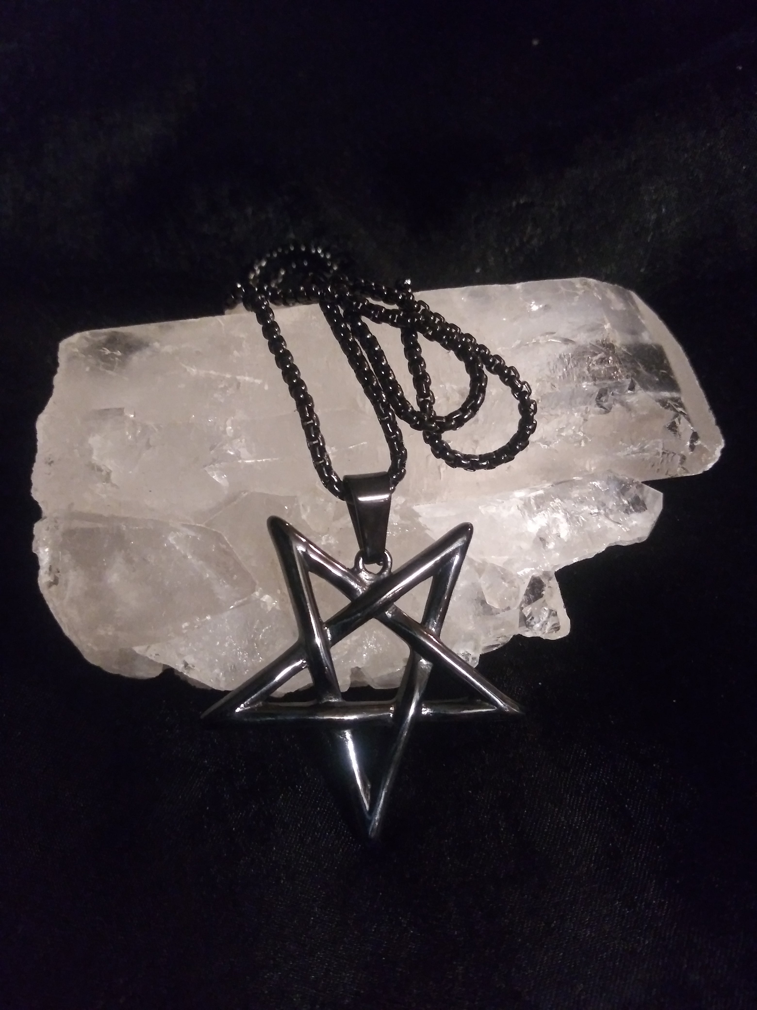 Black Steel Infinity Pentagram Pendant