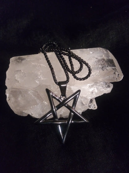 Black Steel Infinity Pentagram Pendant
