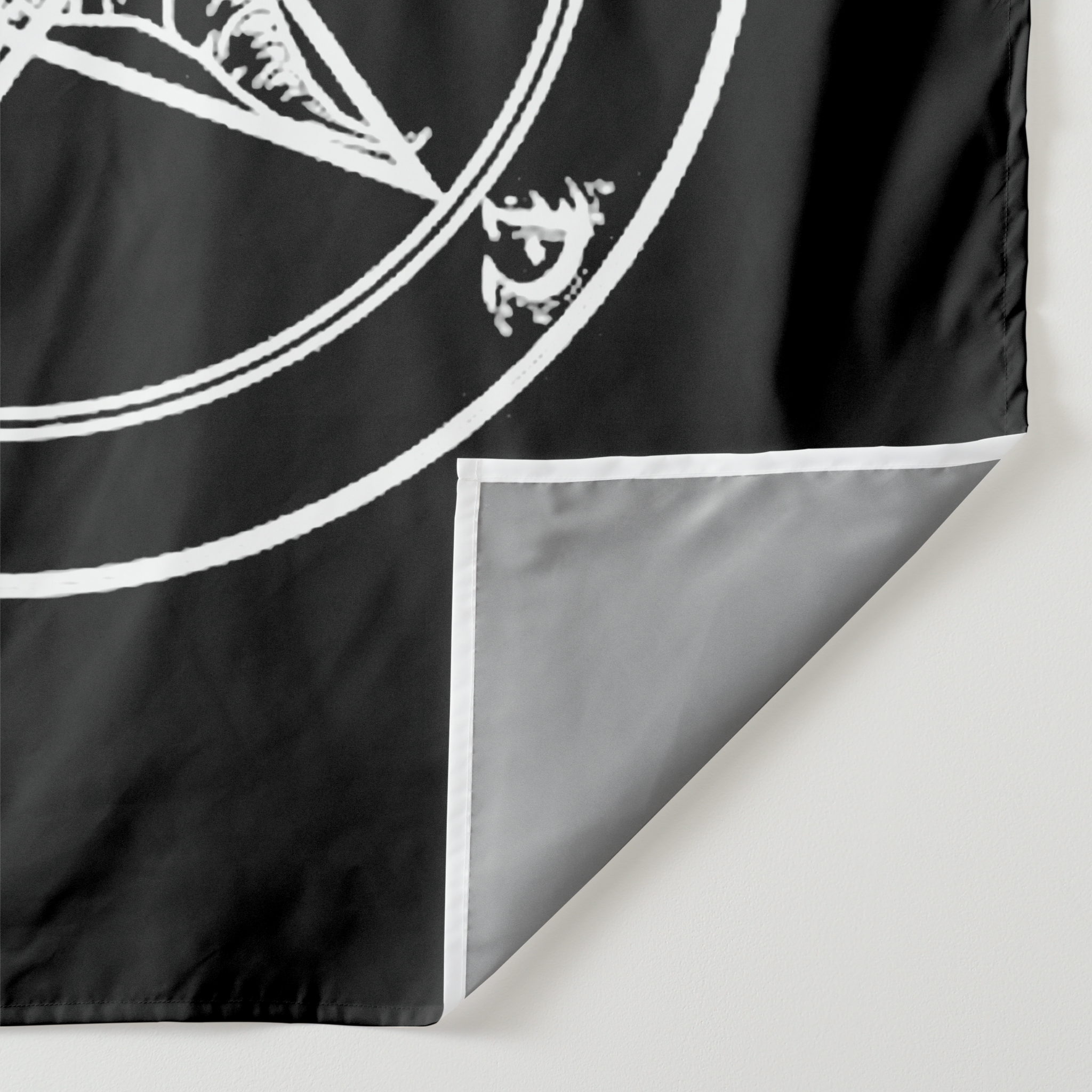 White on Black Satan Tapestry