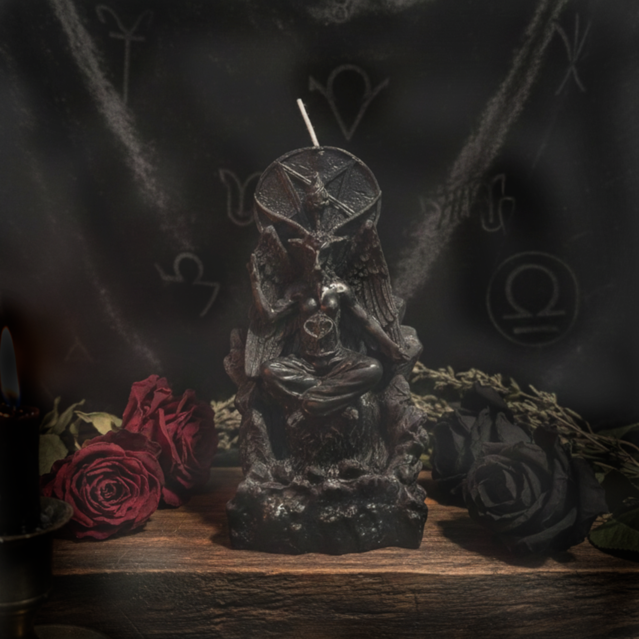 Baphomet Crystal Throne Candle