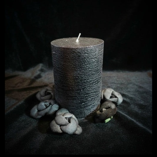 solid black ritual candle