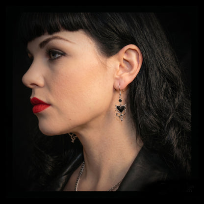 Demon Heart Earrings