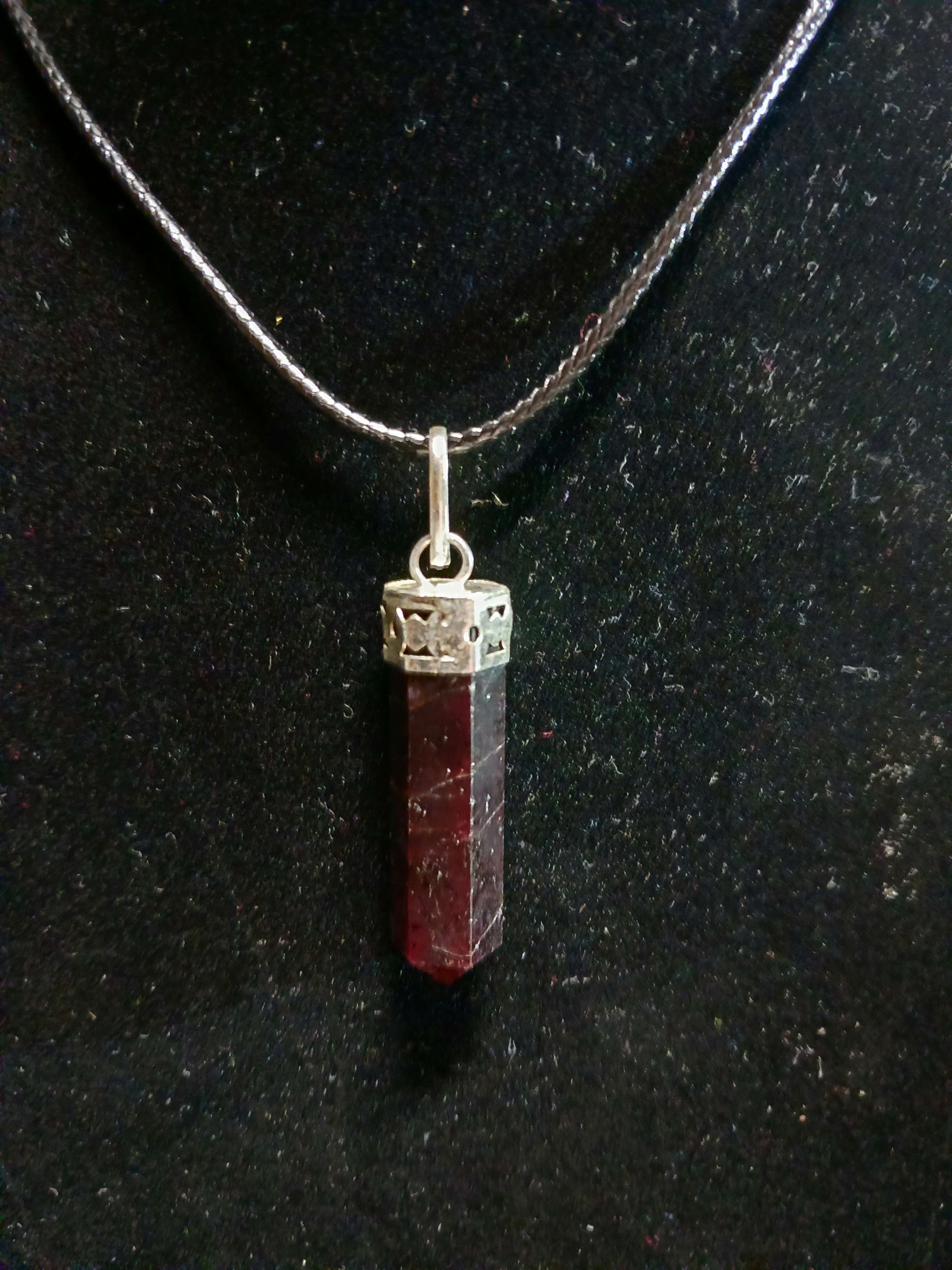 Garnet Faceted Pendant