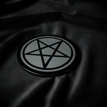 Obsidian Pentagram Altar Tile