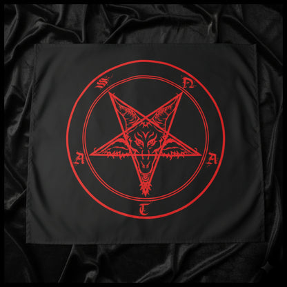 Red and Black Satan Tapestry