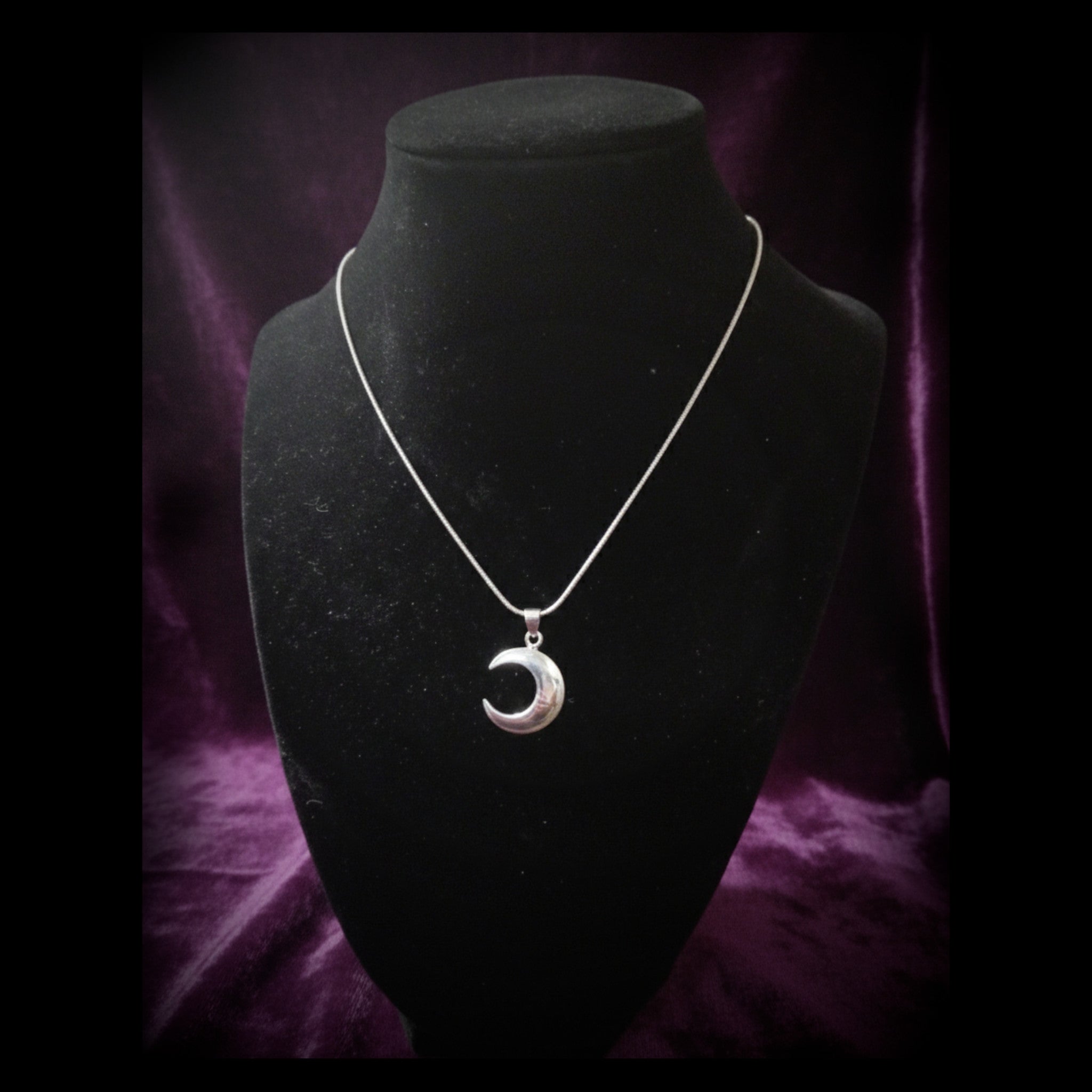 Silver Crescent Moon Pendant