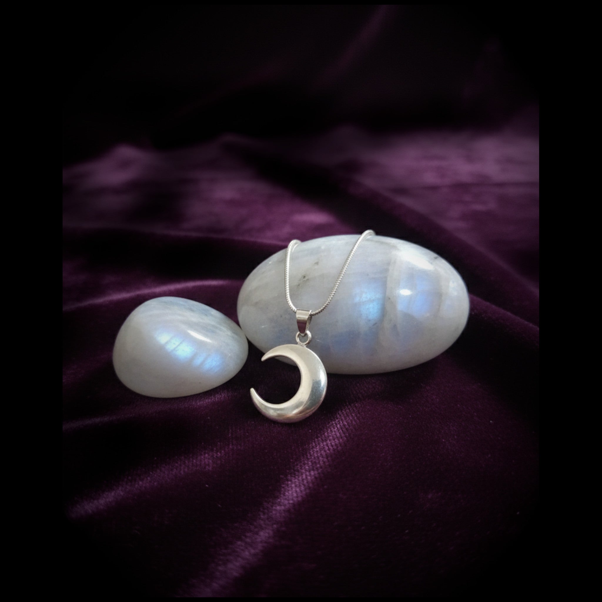 Silver Crescent Moon Pendant