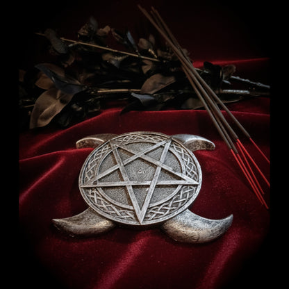 Triple Moon Pentagram Incense Burner