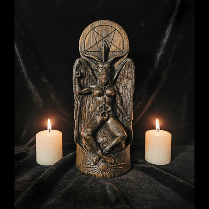 Carved Wood Baphomet